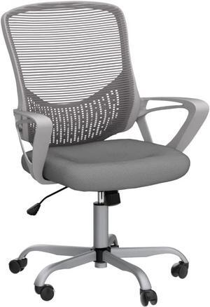 SMUG Home Office Chair Ergonomic Computer Desk Chair Mesh Mid-Back Height Adjustable Swivel Chair with Armrest, Grey, Welcome to consult