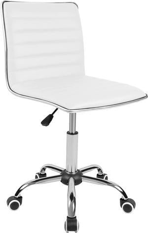 JUMMICO Office Chair Mid Back Task Chair Adjustable Home Computer Executive Desk Chair with 360° Swivel (White)
