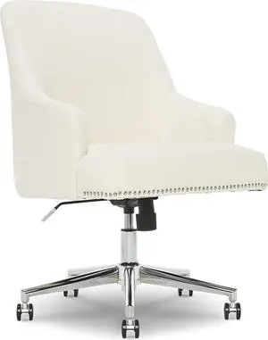 Serta Leighton Home Office Chair, Ivory 27.25D x 24W x 38.75H in