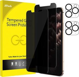 JETech Privacy Screen Protector for iPhone 11 Pro 5.8-Inch with Camera Lens Protector, Anti Spy Tempered Glass Film, 2-Pack Each