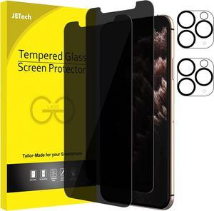 JETech Privacy Screen Protector for iPhone 11 Pro Max 6.5-Inch with Camera Lens Protector, Anti Spy Tempered Glass Film, 2-Pack Each