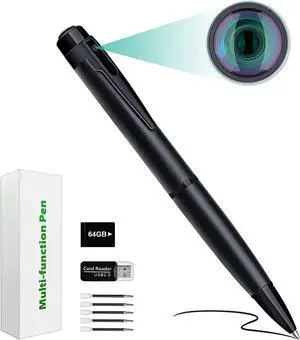 LXKFA 64GB Spy Camera Hidden Camera Pen - Full HD1080P Mini Spy Camera- Small Hidden Camera- Hidden Spy Camera-Mini Hidden Cameras-Nanny Cam Hidden Camera with Motion Detection[2023 Version]