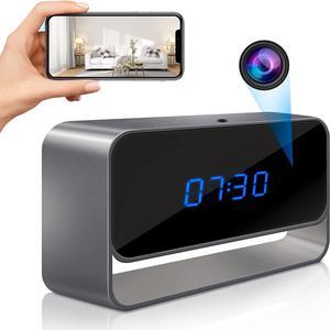 Hidden Camera Clock-Full HD 1080P WiFi Spy Camera -Wireless Remote Camera Clock with Night Vision and Motion Detection Alert- Nanny Cam Surveillance for Home Office Security