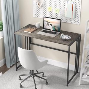 DESIGNA Small Folding Computer Desk, Small Desks for Small Spaces, 41 inch  Small Folding Desk for Student Portable Computer Desk, Folding Office Desk  with Protective Railing, Folding Desk 