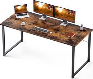 63 Computer Desk Executive Desk Writing Table with 4 Storage DrawersLight  Brown & Black / 1PC