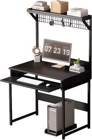 ALISENED 31.5" Computer Desk with Hutch, Office Desk Study Table Writing Desk Workstation PC Table for Home OfficeSpace Saving Design