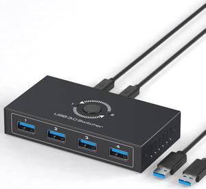 USB 3.0 Switcher Selector 2 Computers Share 4 USB 3.0 Devices1 3.5mm Audio USB KVM Switcher for Keyboard Mouse Printer Scanner Hard Drivers Headsets