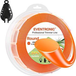 Weed Eater String, Eventronic 095 Trimmer Line of 590-Feet, Trimmer Line for Universal Replacement, Round Weed Wacker String Fits Medium& Heavy Grass&Weeds, String Trimmer Line of Orange Premium Nylon