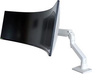 Heavy Duty Monitor Arm Ultrawide Monitor Mount for 34-49 inches and New 57 inches Screens,Weight Capacity Up to 44 lbs,Full Motion Height Swivel Adjustable Monitor Arm(White)