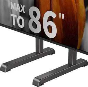 Universal Table Top TV Stand Base Replacement for Most 24 to 86 Inch LCD LED TVs, 7 Height Adjustable TV Legs with Cable Management Hold up to 132lbs, Max VESA 800x600mm, Black AX10TB01