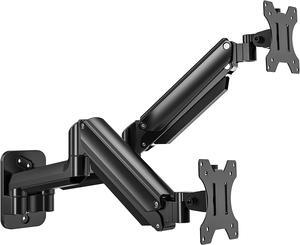 ErGear Dual Monitor Wall Mount for 17 to 32 Inch, Height Adjustable Gas Spring Wall Arm Mount Holds up to 18lbs Per Arm, Computer Monitor Wall Mount with VESA 75x75/100x100