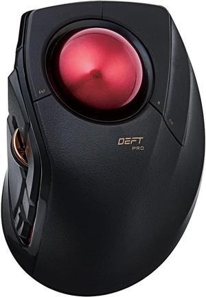 ELECOM DEFT PRO Trackball Mouse Wired Wireless Bluetooth 3 Types Connection Ergonomic Design 8Button Function Red Ball Windows11 MacOS MDPT1MRXBK