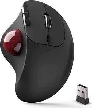 Bluetooth Trackball Mouse Wireless, Ergonomic Track Ball Mouse Supports 3 Device Connection (2.4G + Bluetooth), Easy Thumb Control, Precision and Smooth Tracking, Compatible for PC, iPad, Mac, Windows