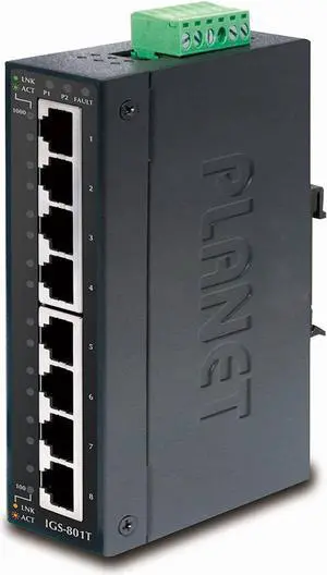 IGS-801T IP30 Industrial Gigabit Ethernet Switch 8-Port 10/100/1000TX (-40~75 C)
