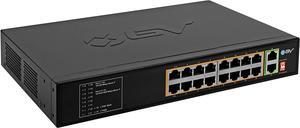 BV-Tech 18 Ports Long Range PoE+ Switch (16 PoE+ Ports | 2 Gigabit Ethernet uplink) - 19" Rackmount - 135W - 802.3af/at -Desktop Design for Easy Set Up, Welcome to consult
