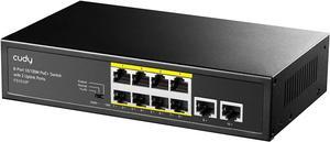 Cudy 8 Port PoE+ Switch with 2 Uplink Ports 120W, 8 10/100Mbps PoE+@120W, Extend/VLAN Mode, 802.3af, 802.3at Standard, Fanless, Watchdog, Plug and Play FS1010P, Welcome to consult