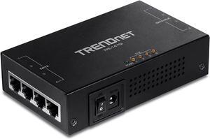 TRENDnet 65W 4-Port Gigabit PoE+ Injector, TPE-147GI, 4 x Gigabit Ports(Data in), 4 x gigabit PoE Ports(Data + PoE Out), Multi-Port PoE+ Injector up to 100m(328 ft.), Add PoE+ Power to Non-PoE Switch
