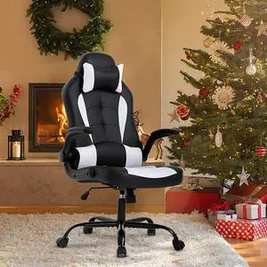 Ergonomic Gaming Chair, Gaming Chair with Headrest, Office Computer Chair Racing Chair with Wheels & Lumbar Support, High Back Gamer Chair PC Gaming Chairs for Adults Teens, Xmas Gift (White) Ergonomic Gaming Chair, Gaming Chair with Headrest, Office Computer Chair Racing Chair with Wheels & Lumbar Support, High Back Gamer Chair PC Gaming Chairs for Adults Teens, Xmas Gift (White)