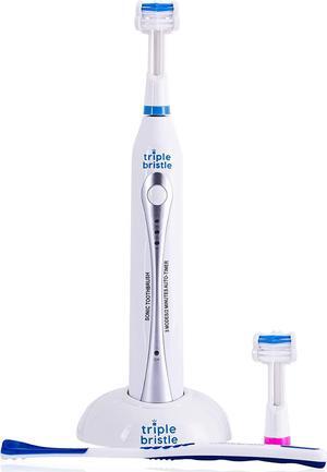 Triple Bristle Original Sonic Toothbrush | Rechargeable 31,000 VPM Tooth Brush | Patented 3 Head Design | Angled Bristles Clean Each Tooth | Dentist Created & Approved | Triple Bristle Original