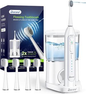 Electric Toothbrush and Water Flosser Combo in One, 3 in1 Cordless Advanced Water Dental Flosser and Electric Toothbrush Combo 500ML Professional Flossing Toothbrush Rechargeable Teeth Cleaner Picks