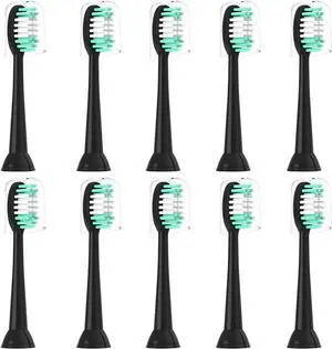 Replacement Toothbrush Heads Compatible with AquaSonic Black Series 10 Pack for Vibe Series Black Series pro, and for Duo Series pro Electric Toothbrush
