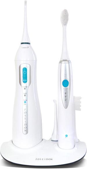 ToiletTree Products Poseidon Oral Irrigator and Sonic Toothbrush Inductive Charging Combo Set, Multiple Users, Rechargeable