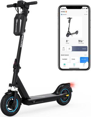 EVERCROSS EV10Z App-Enabled Electric Scooter, 10" Solid Tires Electric Scooters, 22 Miles & 19 Mph Folding Electric Scooter for Adults & Teenagers with 500W Brushless Hub Motor (With Scooter Bag )