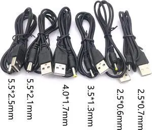 USB A Male to DC 2.0 0.6 2.5 3.5 1.35 4.0 1.7 5.5 2.1 5.5 2.5mm Power supply Plug Jack type A extension cable connector cords