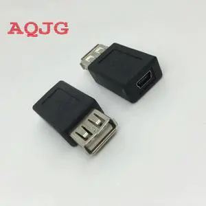 Black USB 2.0 Type A Female to mini USB B Female Adapter Plug Converter MINI 5P USB To usb 2.0 For computer OTG Adaptor