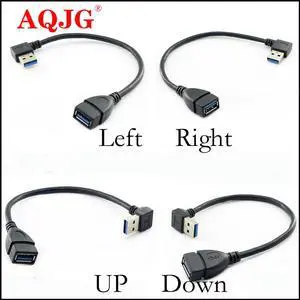 Universal  USB 3.0 Male A to Female A Up Angle 90 Degree Extension Data Sync Cord Cable USB Extension Cable