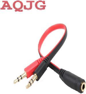 3.5mm 1 Female to 2 male Headphone Earphone Audio Cable Micphone Splitter Adapter Connected Cord to Laptop PC