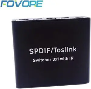 Digital audio optical switch 3 in 1 out SPDIF fiber 3x1 with remote control