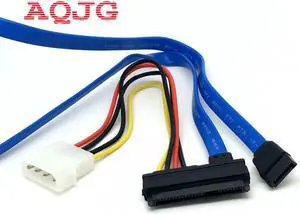 Connector Adapter 7 Pin SATA Serial ATA to SAS 29 Pin & 4 Pin Cable Male Blue SFF-8482 SAS Cable 0.5M