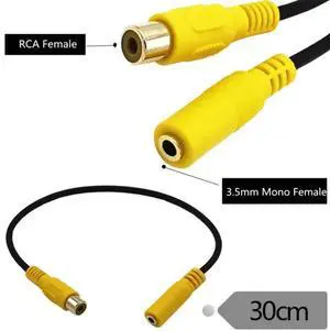 3.5mm Female Audio  to RCA Male / Female Plug Connector Cable Wire for Car GPS DVR Video AV Adapter  Monitor System