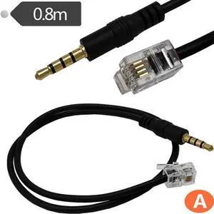 Headset  3.5MM Male Plug to RJ9 Male Audio Cable for Amplifiers and Bluetooth Headsets  0.8m