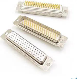 1PCS 3U Gold Plated Solid Pin DB50 MALE FEMALE CONNECTOR Solder Type D-Sub 50pin serial port Adapter 50 pin 50P