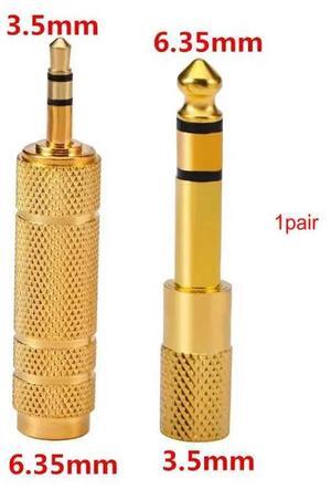 2pcs/set 3.5mm to 6.5mm 6.35mm Male to Female Audio Adapter 6.5 6.35 Plug 3.5 Jack Stereo AUX Converter