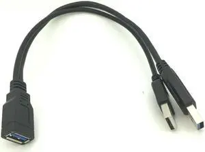 USB 3. 0 A 1 Feale to 2 Dual USB Male Data Hub Power Adapter Y Splitter USB Charging Power Cable Cord Extension Cable 39CM