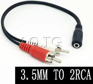 Sale Universal 3.5mm Stereo Audio Female Jack to 2 RCA Male Socket to Headphone 3.5 Y Adapter Cable 1pcs