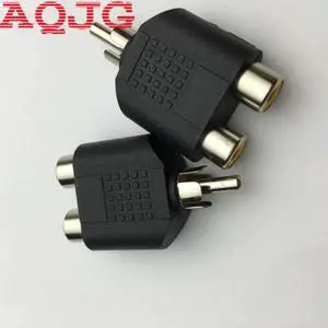 Universal 3.5mm Stereo Female Jack To 2 RCA Male Plug Adapter Headphone Y Audio Cable Female To Male Audio 2 in 1 Splitter