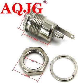 5pce/LOT DC099 5.5 mm x 2.1mm DC Power Jack Socket Female Panel Mount Connector Metal DC-099 Open Hole 11MM 5.5*2.1 5.5*2.5