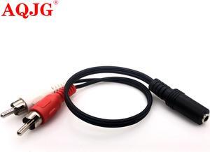 Universal 3.5mm Stereo Female Jack To 2 RCA Male Plug Adapter Headphone Y Audio Cable headphone extension cable rca audio cable