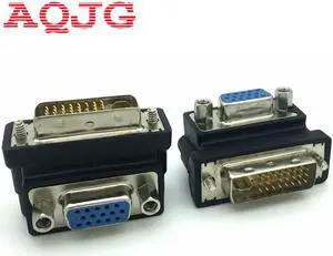 DVI to VGA Adapter Vertical Design DVI 24+5 Male to VGA Female Converter 90 Degree Connector