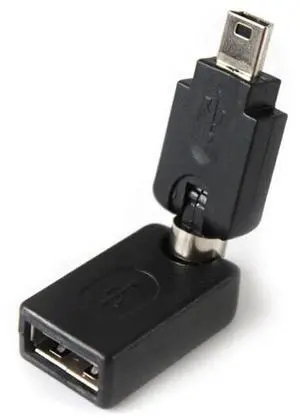 2pcs/lot 360 Degree Rotation USB 2.0 female to mini USB 5 Pin male OTG Adapter Swivel Twist Angle Car Stereo Extension Connector