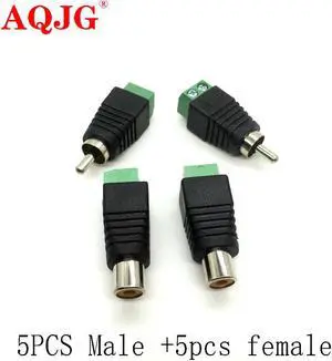 10pcs/lot CCTV Phono RCA Male Plug TO AV Terminal Connector Video AV Speaker Wire cable to Audio Male RCA Connector Adapter