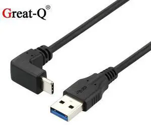 Great-Q USB 3.0 Type-A Male to USB3.1 Type-C Male Up/Down Angle USB Data Sync & Charge Cable type c Cord Connector adapter Great-Q USB 3.0 Type-A Male to USB3.1 Type-C Male Up/Down Angle USB Data Sync & Charge Cable type c Cord Connector adapter