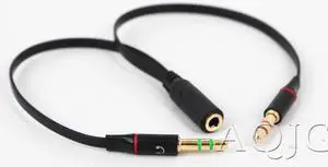 1pcs 20cm 3.5mm 2 Male to Female Plug Cable Professional 3.5 Jack Stereo Audio Headset Mic Splitter Cable For XIAOMI HUAWEI