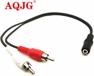 3.5mm Plug Female Jack to 2 RCA Male Stereo Audio Cable Adapter Y Splitter Converter 30cm
