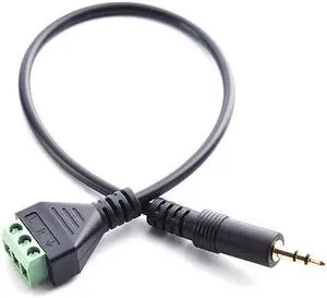 3.5mm Gold-plated 3 Pole Stereo Male Plug to 3Pin AV Screw Audio Video Shield 30cm Balun Terminal Jack Connector Adapter Cable