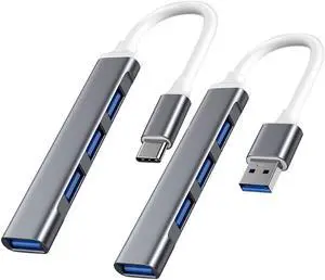 USB C HUB 3.0 Type C 3.1 4 Port Multi Splitter Adapter OTG For Xiaomi Lenovo Macbook Pro 13 15 Air Pro PC Computer Accessorieswhite-Type C 3.1Silver